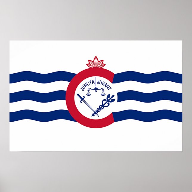 Poster com bandeira de Cincinnati, Ohio, EUA (Frente)