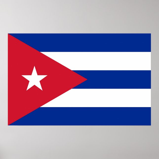 Poster com Bandeira de Cuba (Frente)