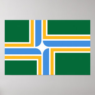 Poster com bandeira de Portland, Oregon, EUA