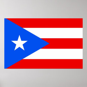 Poster com bandeira de Porto Rico, EUA