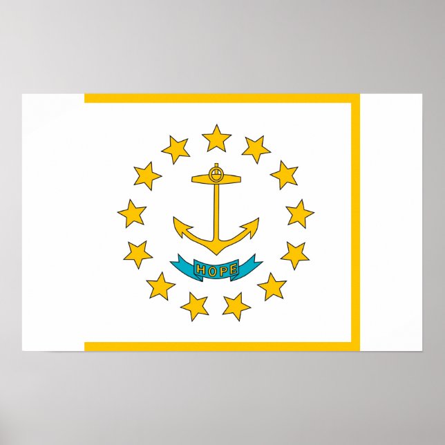 Poster com Bandeira de Rhode Island, EUA (Frente)