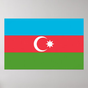 Poster com bandeira do Azerbaijão