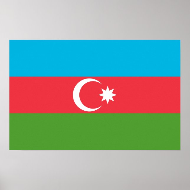 Poster com bandeira do Azerbaijão (Frente)