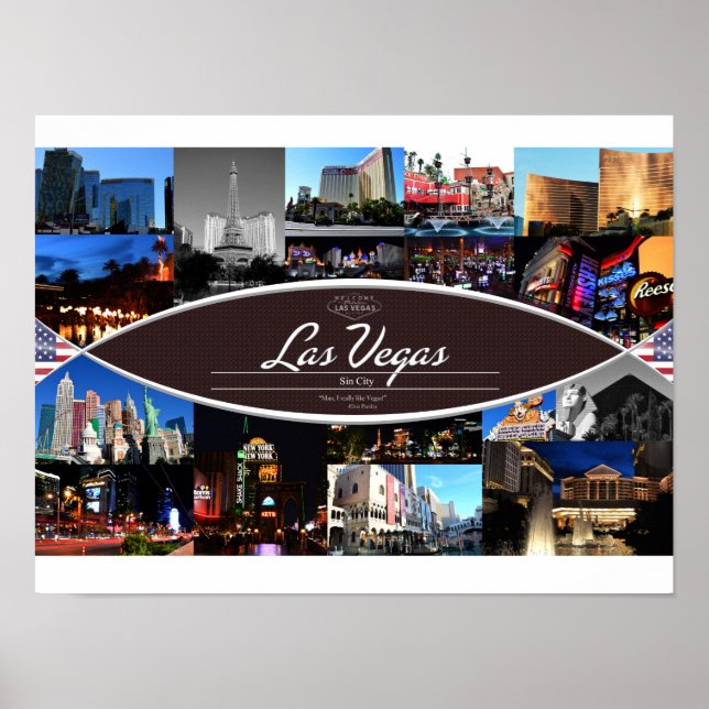 Poster com cenas de Las Vegas (Frente)