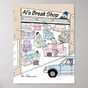 Poster com desenhos animados do mecânico pelo Sal