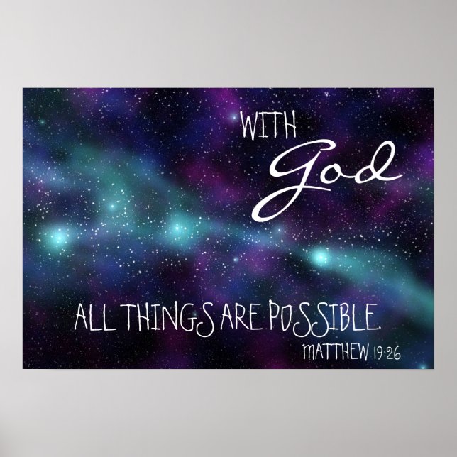 Poster Com Deus todas as coisas são possíveis (Frente)