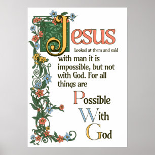 Poster Com Deus Todas As Coisas São Possíveis