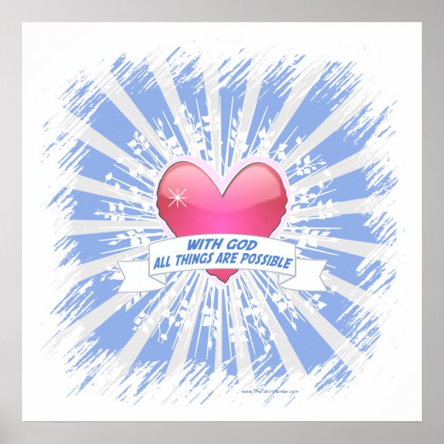 Poster Com Deus, todas as coisas são possíveis (Frente)