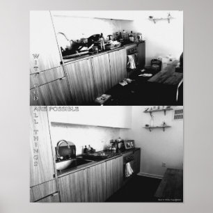 Poster Com Deus todas as coisas são possíveis, antes e