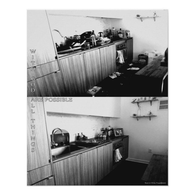 Póster Com Deus todas as coisas são possíveis, antes e de (Frente)