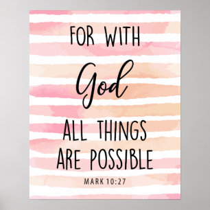 Poster com Deus, todas as coisas são possíveis citaçõ