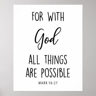 Poster com Deus, todas as coisas são possíveis citaçõ