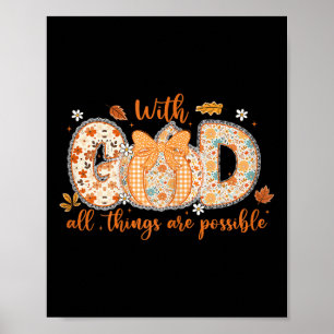 Poster Com Deus Todas as Coisas São Possíveis Padrão de A