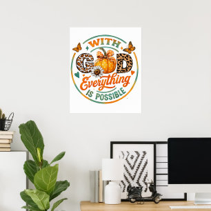 Poster Com Deus Tudo É Possível
