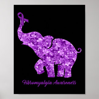 Poster Com Fibromialgia Flor Fita De Sensibilização