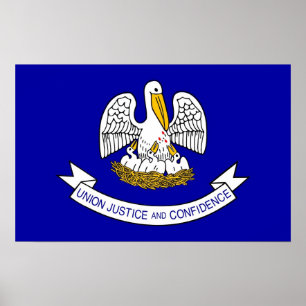 Poster com Flag da Louisiana, EUA