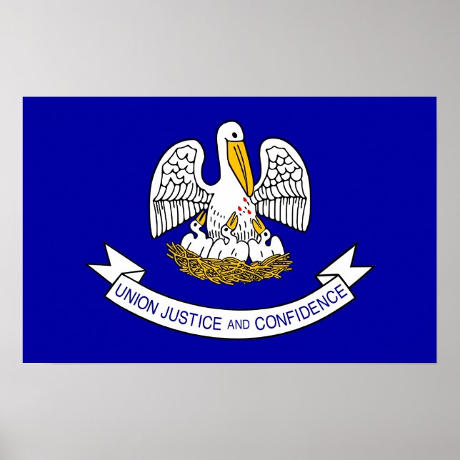 Poster com Flag da Louisiana, EUA (Frente)