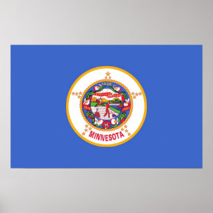 Poster com Flag de Minnesota, EUA