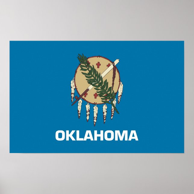 Poster com Flag de Oklahoma, EUA (Frente)