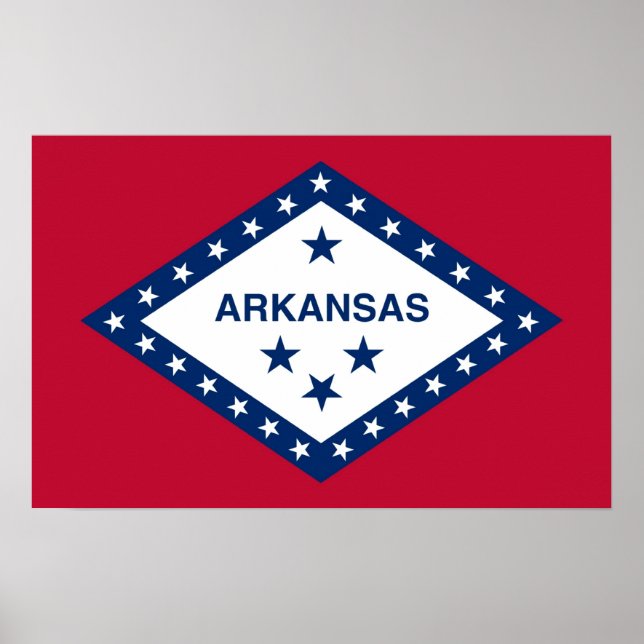 Poster com Flag do Arkansas, EUA (Frente)
