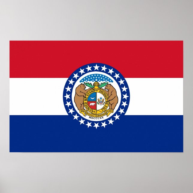 Poster com Flag do Missouri, EUA (Frente)