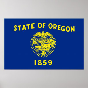 Poster com Flag do Oregon, EUA