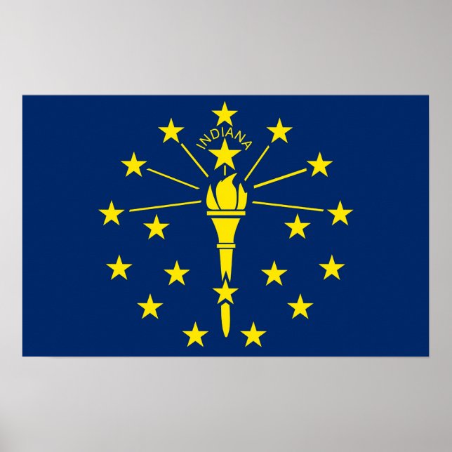 Poster com Flag of Indiana, EUA (Frente)