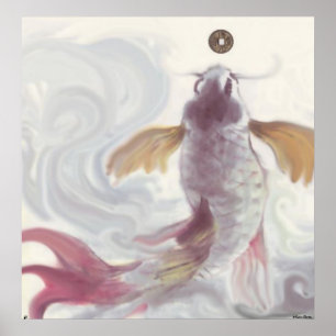 Poster com fome da carpa da riqueza