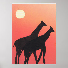 Poster com Girafa Silhouettes