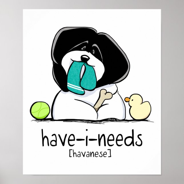Poster Com-i-Precisa De Havanês Off-Leash Art™ (Frente)