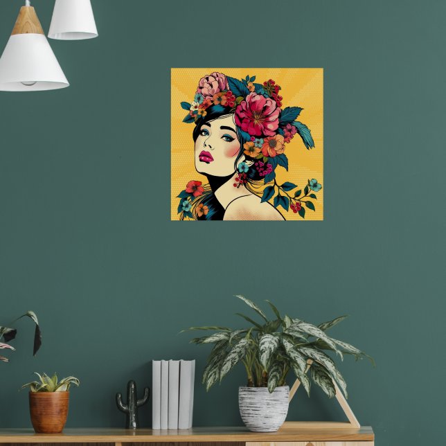 Poster com Impressão de Arte Valor com Flower Wrea (Sala de Estar 1)