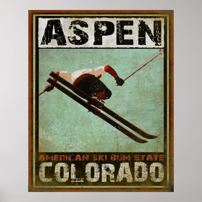 Poster com Impressão de Esqui Aspen Legal (Frente)