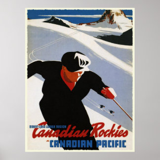 Poster com Impressão de Esqui de Rockies Canadense