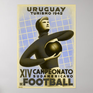 Poster com impressão do futebol de Copa de Améri