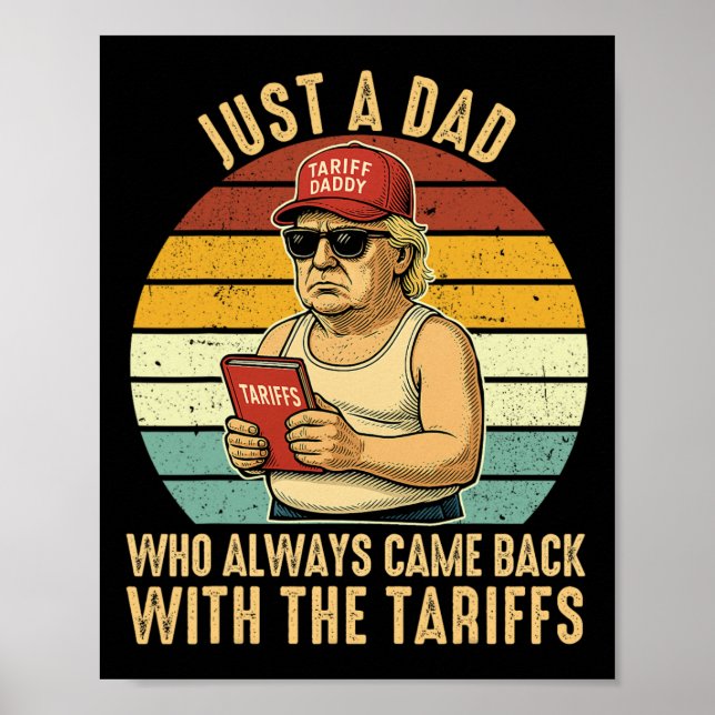 Poster Com O Dia de os pais De Trump Engraçado Da Tarifa (Frente)