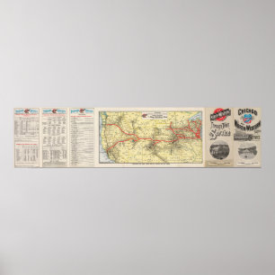 Poster Com o serviço do trem de Chicago