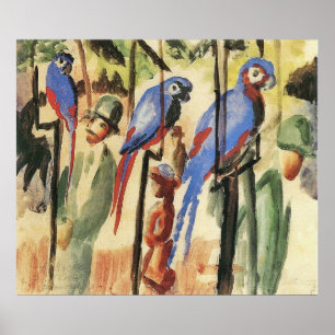 Póster Com os papagaios mim daqui até agosto Macke