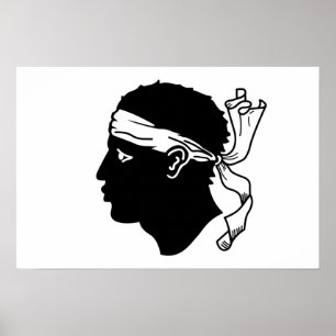 Poster com pavilhão da Córsega, França