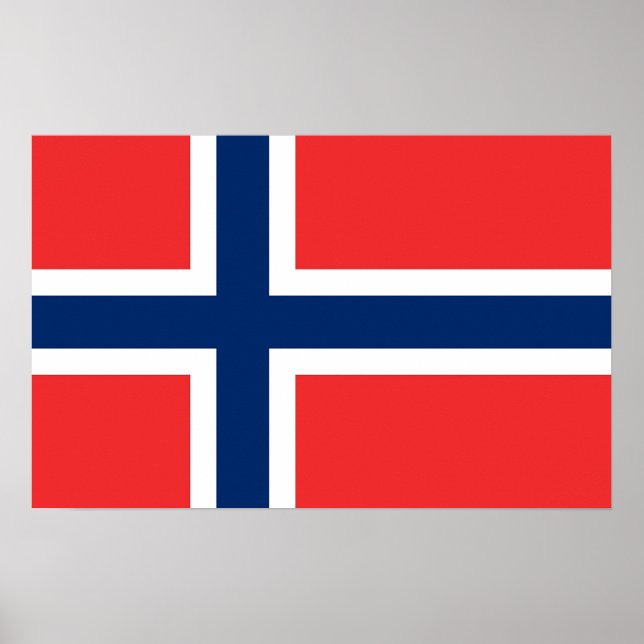 Poster com pavilhão da Noruega (Frente)