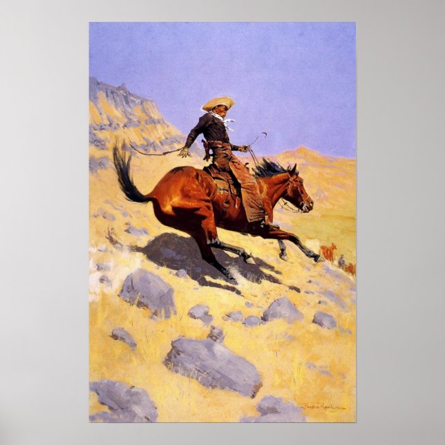 Poster com pintura Frederic Remington (Frente)