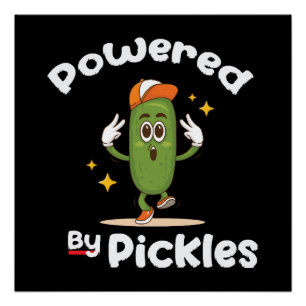 Póster Com Poder de Picles Comida Picles Engraçado