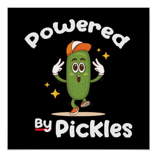 Póster Com Poder de Picles Comida Picles Engraçado (Frente)