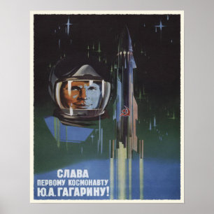 Poster com propaganda do programa espacial Vintage