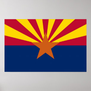Poster com Sinalizador de Arizona, EUA