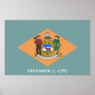 Poster com Sinalizador de Delaware, EUA
