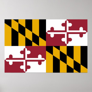 Poster com Sinalizador de Maryland, EUA