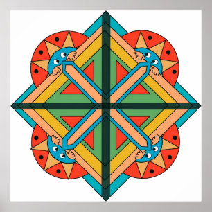 Poster com tema do art deco e as caras engraçadas