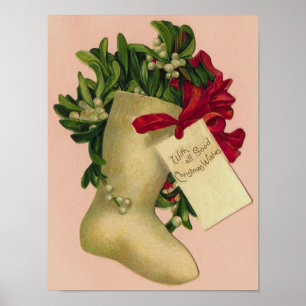 Póster Com todos os bons desejos de Natal, a Vintage Boot