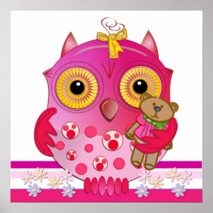 Poster com Urso de Bebê de Cartoon
