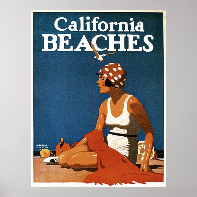 Poster com Vintage California Impressão (Frente)